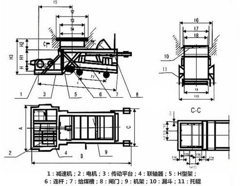 往復(fù)(fù)式給料機(jī)(jī)示意圖